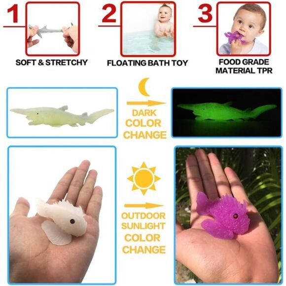 18 Pack Assorted Ocean Animal, Stretchy and Floating Rubber sea Animals Toy - Picture 4 of 8